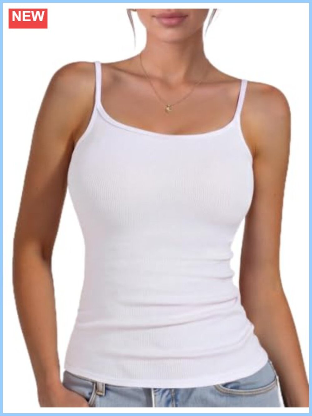 Ribbed Knit Scoop Neck Tank Top Sleeveless Crop Top Fitted Basic Shirt